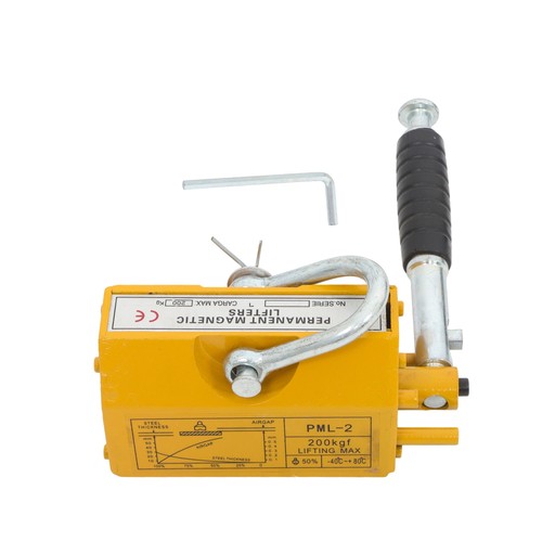 DURAFORCE 440lbs/200kg Permanent Magnetic Lifter 2.5 Safety Factor Lifting Magnet Yellow