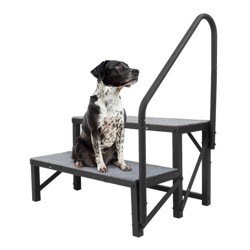 2 Step Ladder RV Step 660 Lbs with Handrail for Trailer Travel Camper Home Stairs