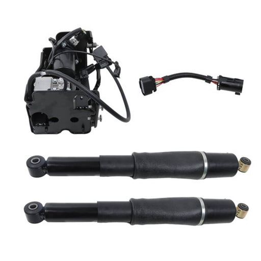 DURAFORCE Rear Pair Air Suspension Shocks & Compressor For Chevrolet Cadillac GMC 01-13