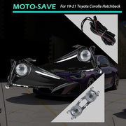 DURAFORCE LH+RH Daytime Running Lights w/Wiring Switch For 19-21 Toyota Corolla Hatchback