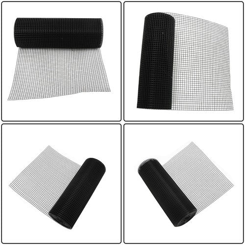 DURAFORCE Hardware Cloth 19 Gauge Black PVC Coated Wire Fencing Garden Fence Roll 1/2inch