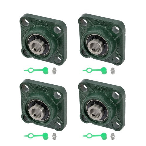 DURAFORCE 4pcs UCF202-10 Pillow Block Bearing 5/8" Bore 4-Bolt Self-Aligning Solid Base