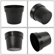 DURAFORCE 5 Pack 5 Gallon Pure Black Plastic Plant Flower Nursery Pots 30*24*24cm