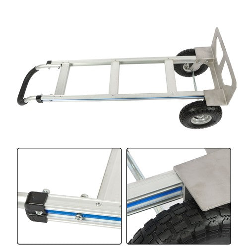 DURAFORCE Aluminum 500Lbs Hand Truck Trolley Dolly 14"×7-1/2" Diecast Nose Plate