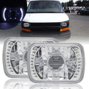DURAFORCE 7x6 5X7 LED Halo Projector Headlight for Chevy Express Van 1500 2500 3500