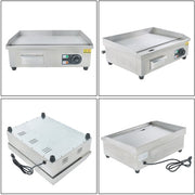 DURAFORCE Commercial Electric Griddle 1600W 22" Stainless Steel Flat Grill 50-300℃