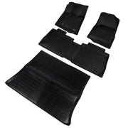 DURAFORCE Front and Second Row Trunk Floor Mats Liners Black for Chevy Equinox GMC Terrain