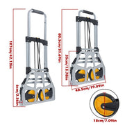 DURAFORCE 264Lb Capacity Alloy Steel Folding Trolley Heavy-Duty Luggage Trolley Cart