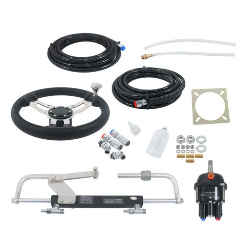 DURAFORCE NEW 90HP Hydraulic Outboard Steering Kit With 20ft High Strength Nylon Hose