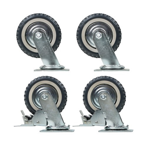 DURAFORCE Four 6 Grey PU Inclined Wheel Polyurethane Universal Wheels