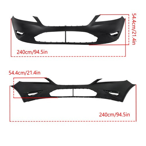 DURAFORCE Front Bumper Cover & Front Upper Grille Fit For Ford Taurus 2010 11 2012