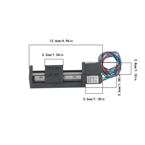 DURAFORCE 50mm T-type ball screw slide module, T6x1 linear actuator NEMA 11-step motor
