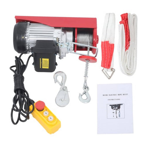 DURAFORCE Mini Electric Hoist PA400 880lbs 14ft/4.2m Wired Remote Control Ring Axle Belt