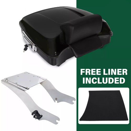 DURAFORCE Razor Trunk Pack Backrest Mount Rack For Harley Touring Road King 1997-2008