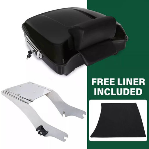 DURAFORCE Razor Trunk Pack Backrest Mount Rack For Harley Touring Road King 1997-2008