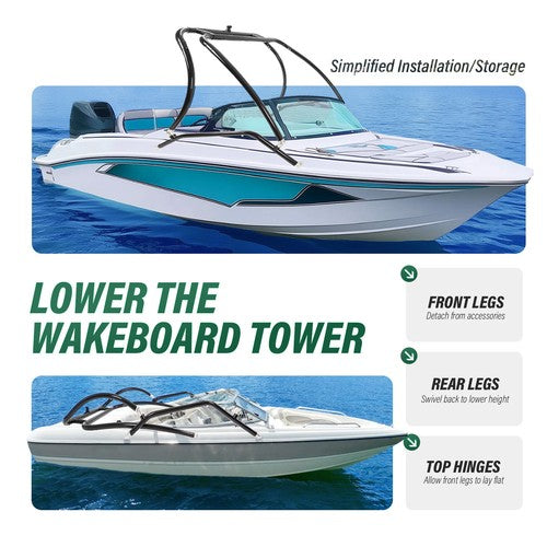 DURAFORCE Adjustable Aluminum Wakeboard Tower Tube Powder Coated With Hardware For Boat