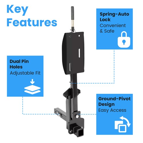 Spare Tire Carrier With 2 Inch Receiver For 16 To 24.5 Inch Wheels
