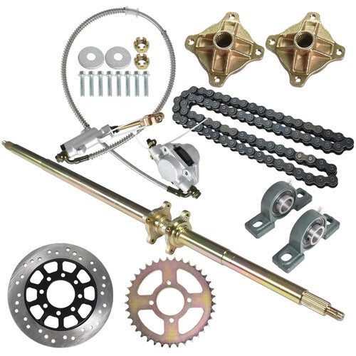 DURAFORCE New For ATV Quad Buggy Go Kart 44" Rear Live Axle Kit Wheel Hub Sprocket Brakes