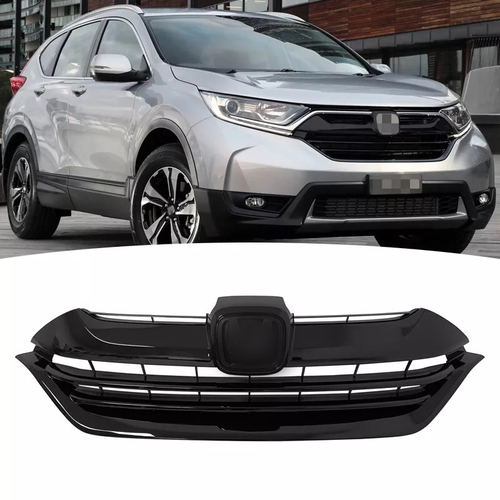DURAFORCE For 2017 2018 2019 Honda CRV CR-V Front Bumper Gloss Black Mesh Grille Grill