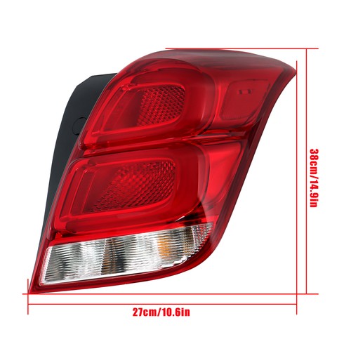 DURAFORCE Chrome Housing For Chevy Trax 2017-2022 LED Passenger/Right Tail Light Red&Clear