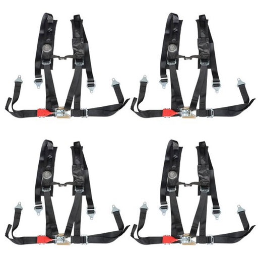 DURAFORCE 4 Pack Seat Belt Harness 4 Point 2" Padded Black For Polaris RZR XP S 4 1000 New