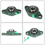 DURAFORCE 10PCS UCFL205-16 Pillow Block Flange Bearing 1" Bore 2 Bolt Solid Base