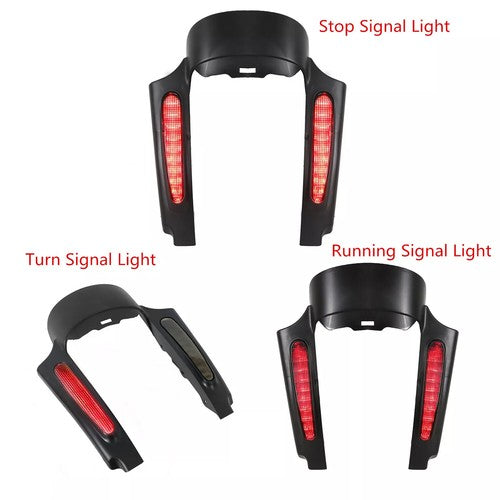 DURAFORCE Rear Fender Fascia w/LED Light Fit For Harley Touring Street Road Glide 09-13