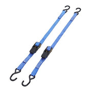 DURAFORCE Ratchet Strap*2 Steel+Polyester Blue Fracture Strength 2400lbs 1in*4ft S Hooks