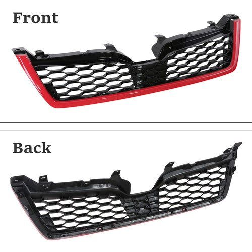 DURAFORCE Fit 2014-2018 Subaru Forester STI-Style ABS Front Grille Bumper Grill w/Red Trim