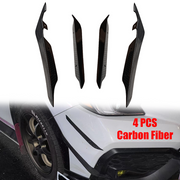 DURAFORCE 4PCS Carbon Fiber Front Bumper Side Blade Canard Fin for Subaru WRX VB S4