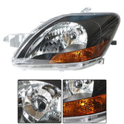 DURAFORCE Left & Right Pair Headlights Headlamps Black Housing For Toyota Yaris 2007-2012