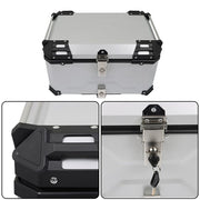 DURAFORCE 65L Top Case Tail Box Waterproof Luggage Scooter Trunk Storage Silver Motorcycle