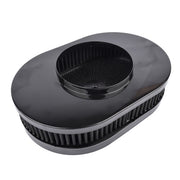 DURAFORCE 12" x 2" Super Flow Oval Air Cleaner Set with Washable Black Element, Black Trim