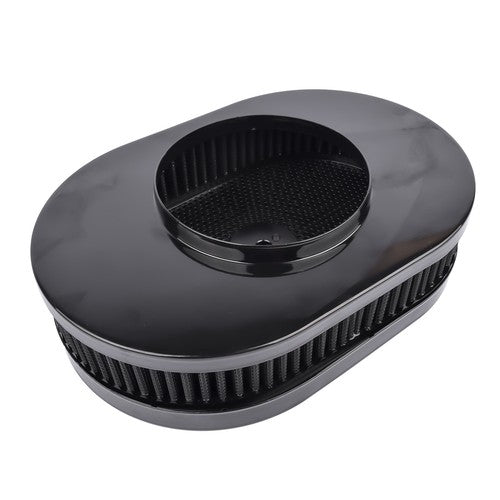 DURAFORCE 12" x 2" Super Flow Oval Air Cleaner Set with Washable Black Element, Black Trim