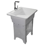 DURAFORCE 80 Freestanding Sink Commercial Laundry & Utility Room Sinks with Faucet White