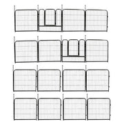 DURAFORCE 16 Panels 24x24 inch Dog Playpen Crate Fence Pet PlayPen Exercise Cage