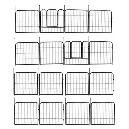 DURAFORCE 16 Panels 24x24 inch Dog Playpen Crate Fence Pet PlayPen Exercise Cage