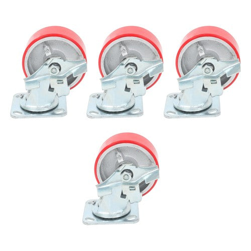 DURAFORCE 5"X 2" Heavy Duty Casters -Polyurethane Caster with Capacity up to 3200 LBS