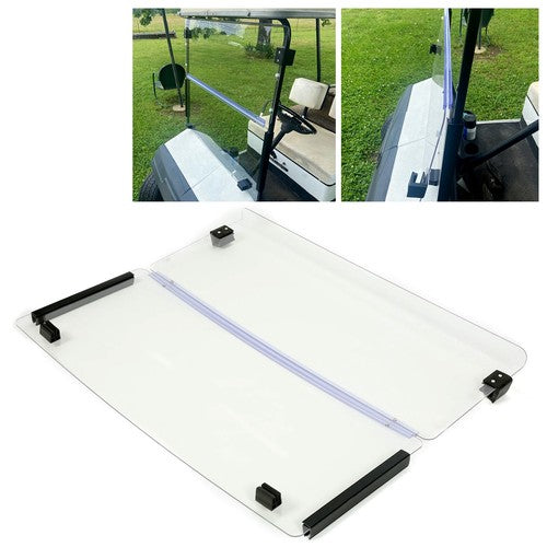 DURAFORCE Windshield for EZGO Marathon Golf Cart Clear 1986 1994 5 Gas Electric Model