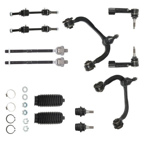 DURAFORCE For 09-14 Ford F-150 K80308 12pc Front Upper Control Arm Tierod Sway Bar 4WD