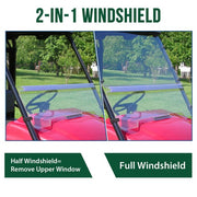 DURAFORCE Front Clear Folding Full Windshield For 2003-2013 Kawasaki Mule 3000 & 3010