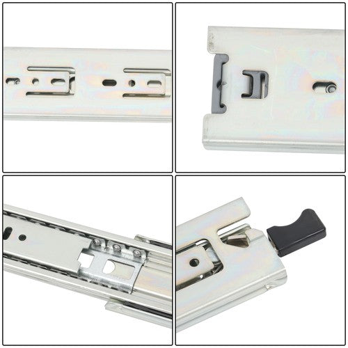 DURAFORCE 1 Pair of 18" Locking Drawer Slides Full Extension & Lock 150 lb Load Capacity