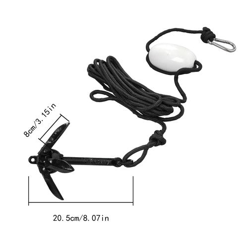 DURAFORCE 2-Pack Folding Anchor Set 0.7kg Black For Grapnel Boat Marine Kayak