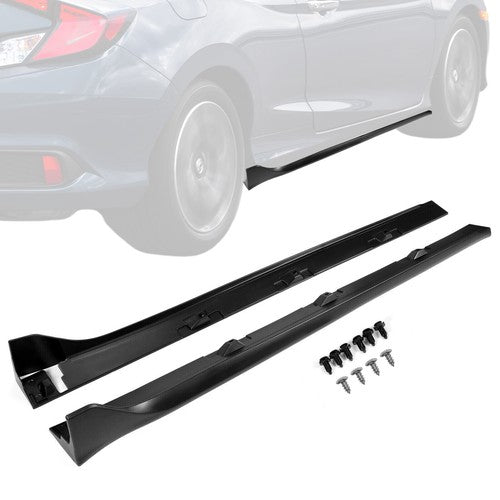 Side Skirt Extension for 16-2020 Honda Civic 4dr Sedan LX EX Si Blk Type R Style
