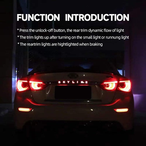 DURAFORCE For 2014-2017 Infiniti Q50 Q50S skyline LED Smoke Tail Light Brake Signal Lamp