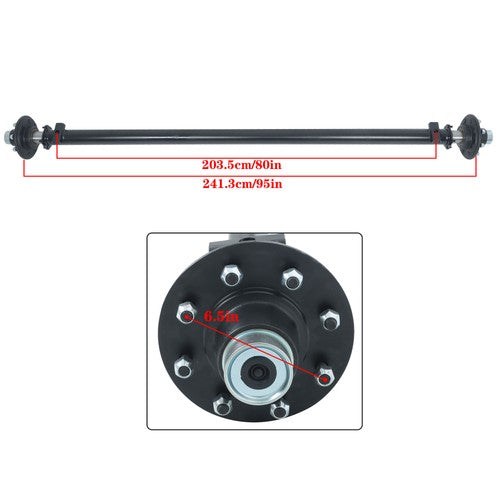 DURAFORCE Fit For 7000lbs 7k TK Trailer Axle 8 lug-6.5" 80" Spring Center 95" HF