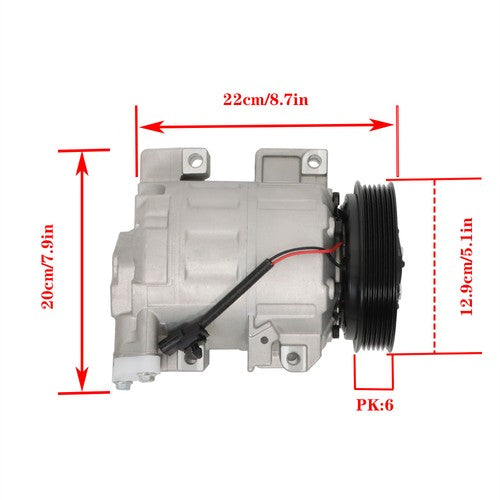 DURAFORCE Aluminum Air Conditioning Compressor w/Clutch Fit For Nissan Altima 2007-2012