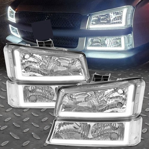 DURAFORCE LED Headlights and Bumper Light for 2003-2006 07 Chevy Silverado 1500 2500 3500