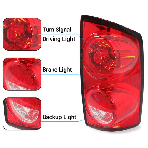 Tail Light for 2007-2008 Dodge Ram 1500 and 2007-2009 Ram 2500 3500 Passenger Side