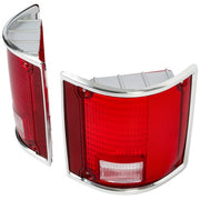DURAFORCE Tail Lights Lamps w/Chrome Left & Right For 73-91 Chevrolet C10 K10 GMC Sierra